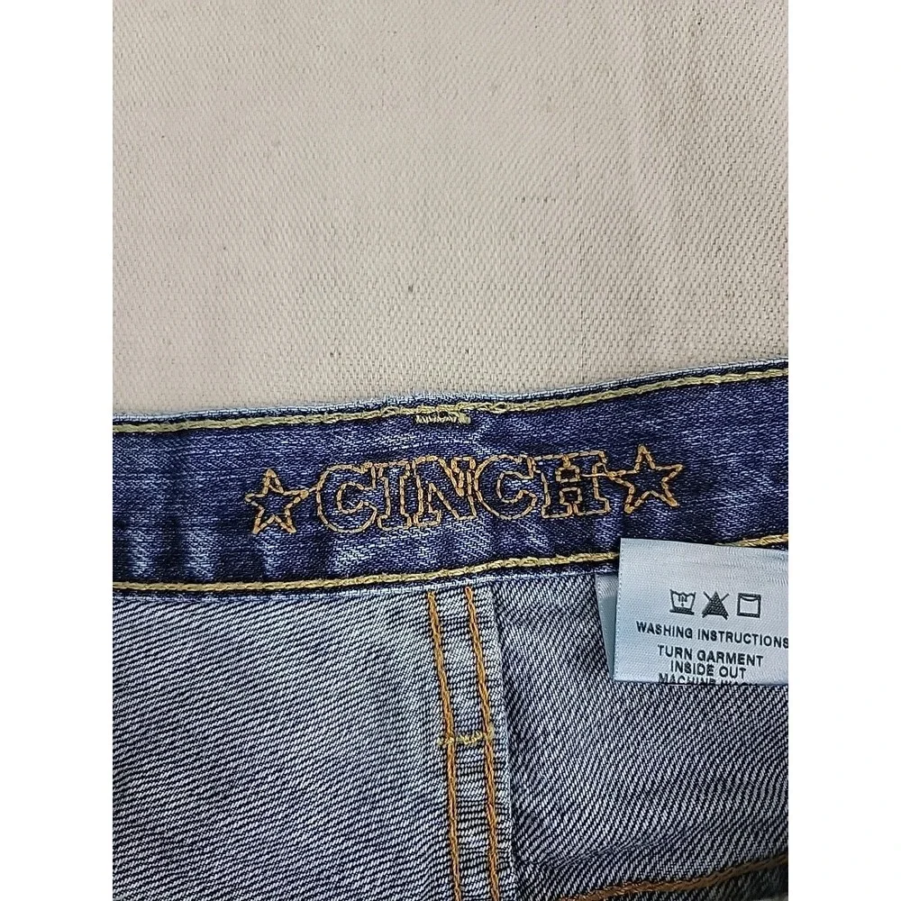 Cinch Jeans Mens 35x30 Blue Medium Wash Straight Leg Western Denim MB93034002